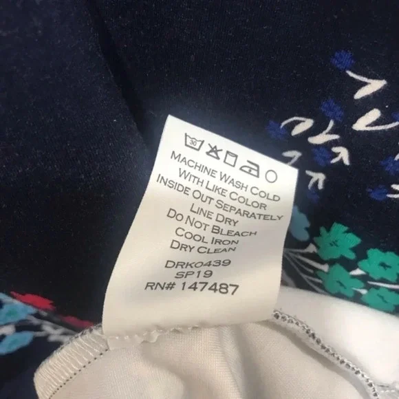 Draper James Floral Ponte A-Line Dress Navy Blue - Picture 7 of 7